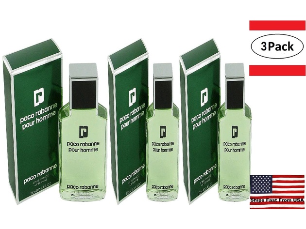 3 Pack PACO RABANNE by Paco Rabanne After Shave 3.3 oz for Men
