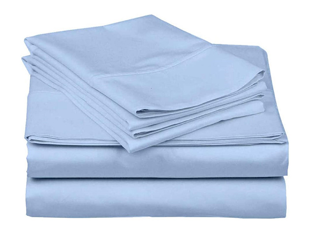 Jeske 1000 Thread Count Egyptian-Quality 100% Cotton Sheet Set (Queen/Blue)
