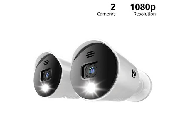 Night Owl CAM2PKDP2LSA DP2 Series 1080p Wired Light Cameras with Audio (2 Pack)