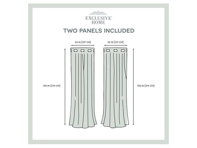 Exclusive Home Curtains London Thermal Textured Window Curtain Panel Pair, 108 Inches x 54 Inches, Charcoal