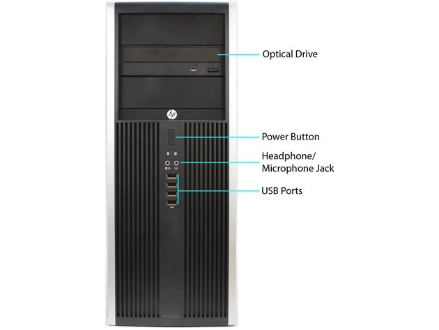 HP Compaq Elite 8200 Tower Computer PC, 3.20 GHz Intel i5 Quad Core Gen 2, 16GB DDR3 RAM, 1TB SATA Hard Drive, Windows 10 Home 64 bit (Renewed)