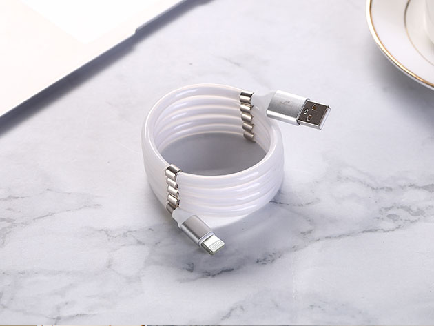 Aduro Fidget Magnetic Self-Winding Lightning Cable (3Ft/White)