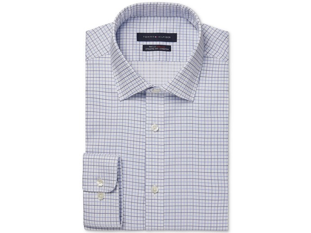 Tommy Hilfiger Men's Athletic-Fit Stretch Performance Dress Shirt Size ...