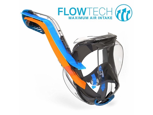 WildHorn Outfitters Seaview 180° V2 Full Face Snorkel Mask - Large, Stealth (Used, Open Retail Box)
