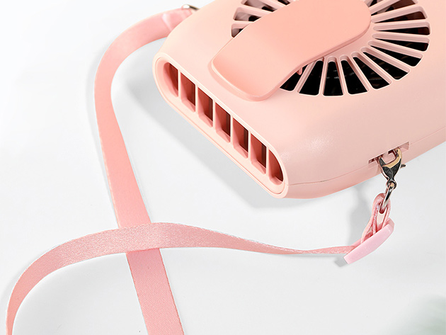 Wear Air Wearable Fan & 2000mAh Power Bank (Pink)