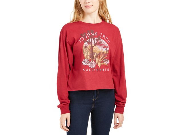 Love Tribe Juniors' Women's Joshua Tree Graphic T-Shirt Red Size Extra Large