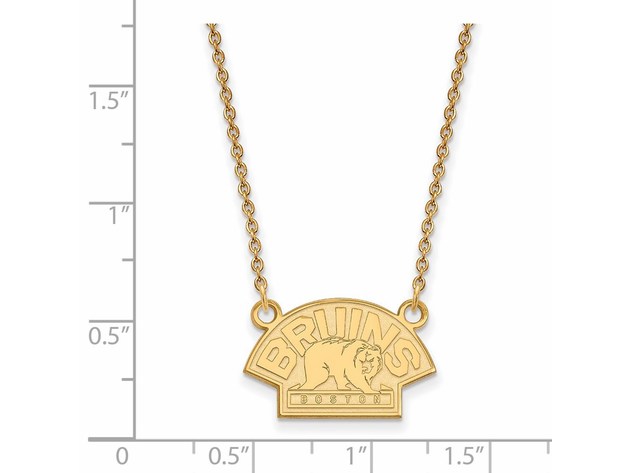 14k Yellow Gold NHL Boston Bruins SM Necklace, 18 Inch