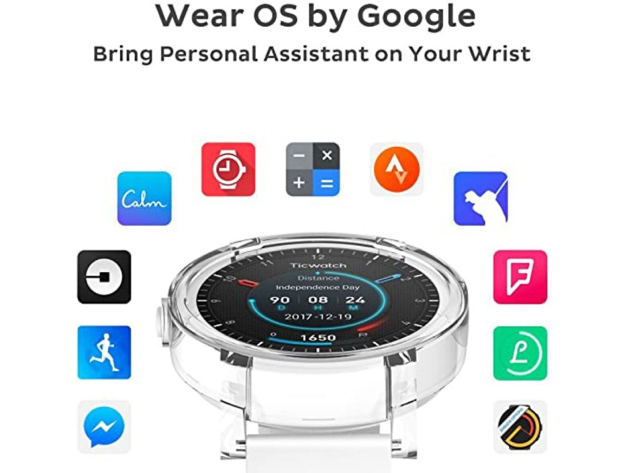 Ticwatch Smart Watch Ice Android Wear 2.0,Compatible with iOS and Android-E Ice (Used, Open Retail Box)
