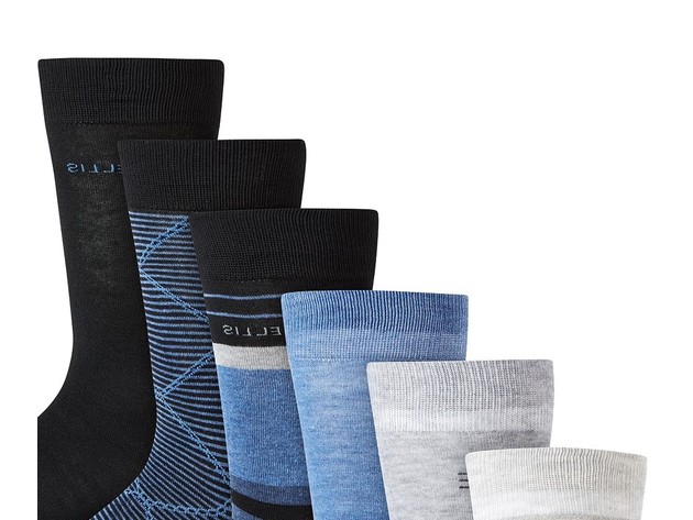 Perry Ellis Men's 6-Pk. Colorblocked Socks Black Size Regular