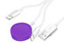 3-in-1 Apple Watch, AirPods & iPhone Charging Cable (White/Purple)