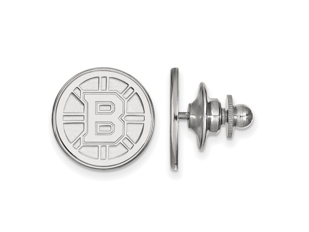 14k White Gold NHL Boston Bruins Disc Lapel or Tie Pin