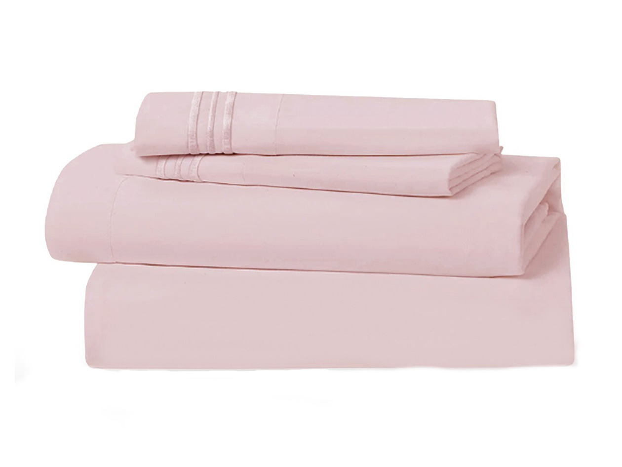 The Luxe 4-Piece Microfiber Bed Sheet Set (Pink/Full)