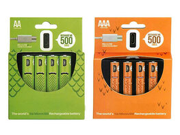 4-Pack ECO Recharge USB Rechargeable Batteries (AA)