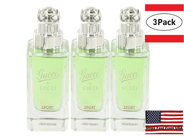 3 Pack Gucci Pour Homme Sport by Gucci Eau De Toilette Spray (unboxed) 3 oz for Men