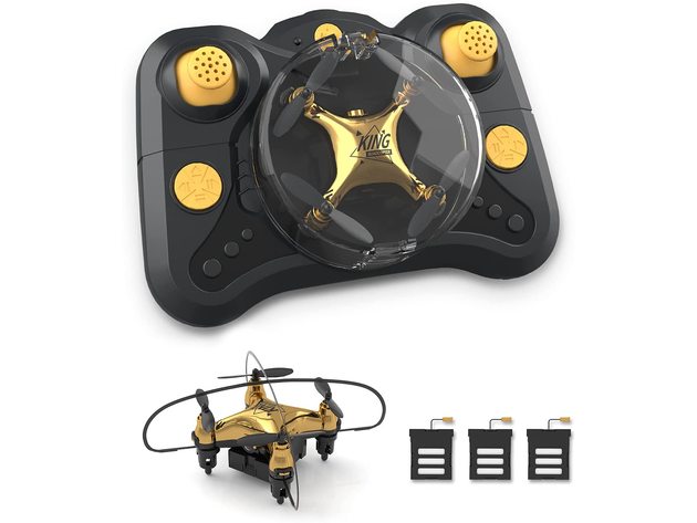 Golden Mini Drone for Adult Beginners and Kids, Portable RC Quadcopter with Auto Hovering