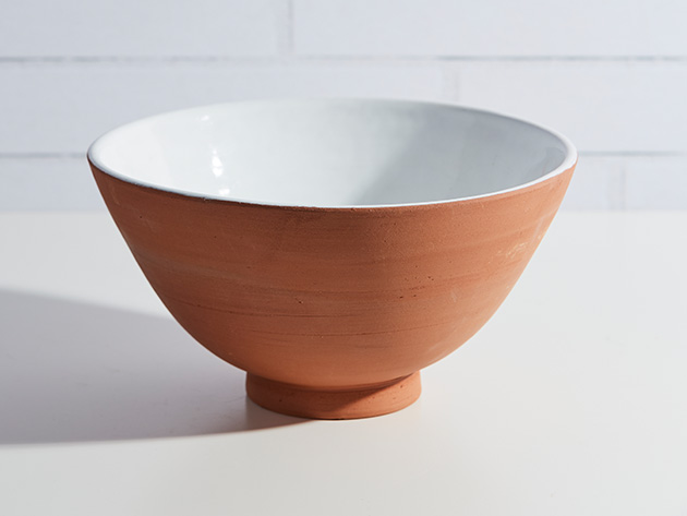 Moroccan Terracotta Serving Bowl (White)