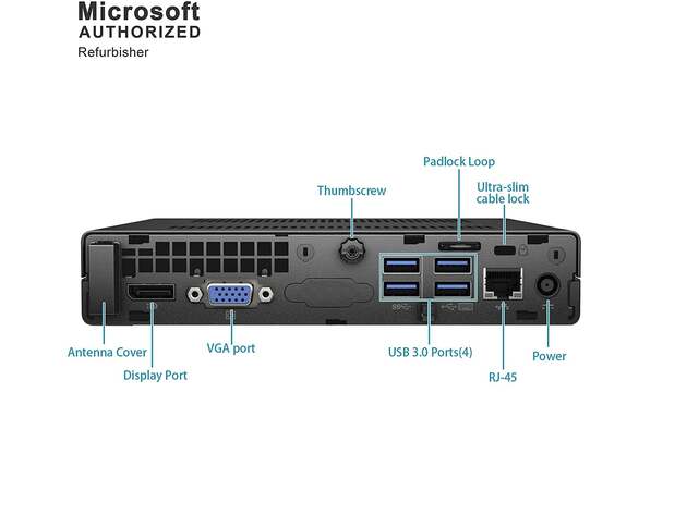 HP EliteDesk 800 G2 Mini Desktop (2018) 2.2GHz i5-6400T 8GB RAM 128GB SSD Win 10 Pro (Refurbished)