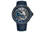 Legacy Automatic 45mm Skeleton Dual Time Watch  - Grey Dial With Blue Case