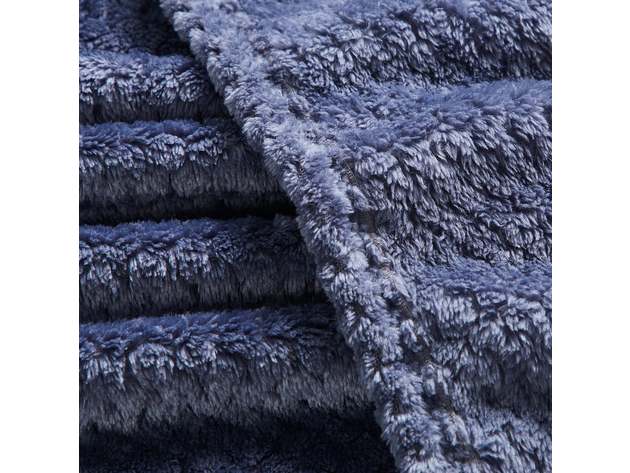 Classic Textured Fleece Throw Midnight