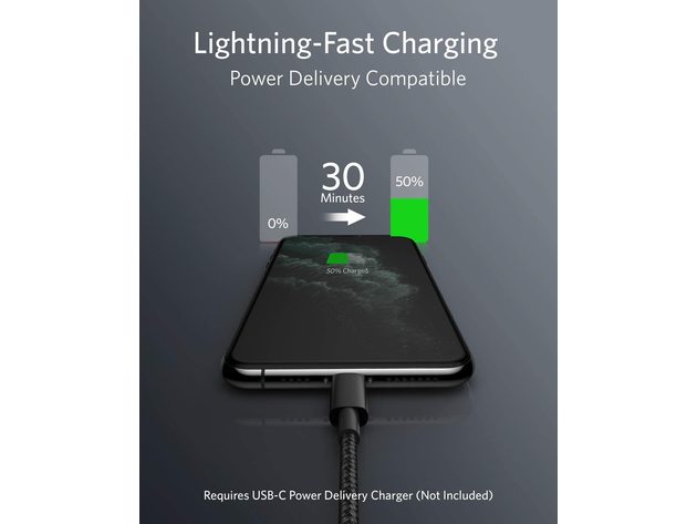 Fast Charging USB-C to Lightning Cable 3ft/6ft/10ft