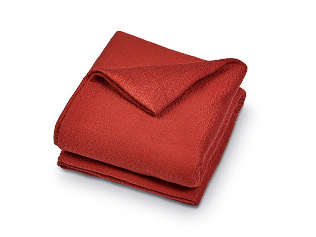 Bibb Home Luxury Cotton Thermal Throw Blanket (Red)