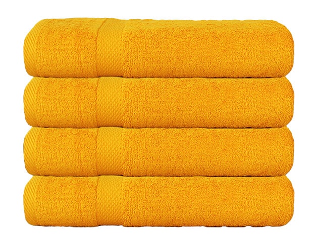 Hurbane Home 4-Piece Luxury 900GSM Bath Towel Set (Yellow