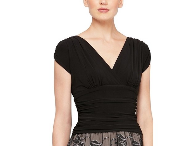 Sl Fashions Women's Embellished Floral-Print A-Line Dress Black Size 16