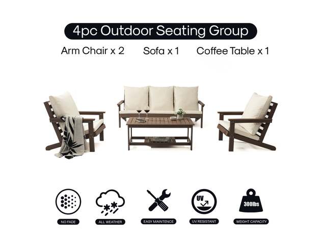 Salman Outdoor 4-Piece Seating Group