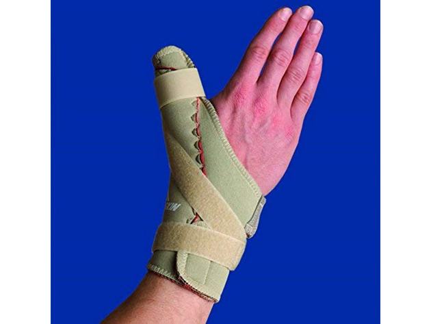 Thermoskin Thumb Spica Brace with Thumb Spica support and Trioxon Lining, Left, 10.25 - 11.25 Inches, XX Large, Beige