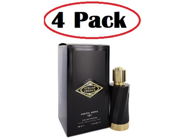 4 Pack of Santal Boise by Versace Eau De Parfum Spray (Unisex) 3.4 oz