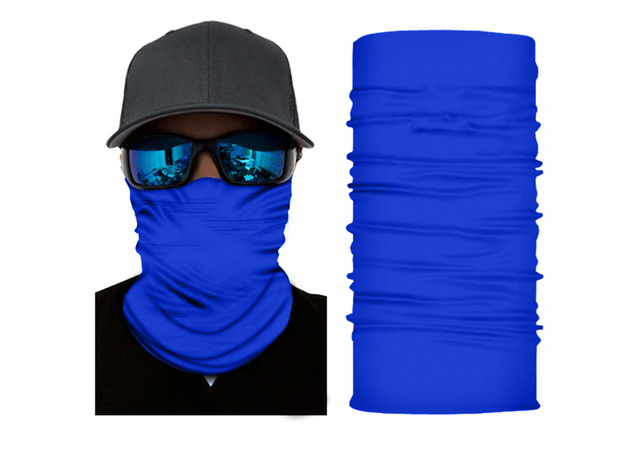 Face Cover Mask Neck Gaiter Elastic and Microfiber Tube Neck Warmer- Pack of 4 - Royal Blue