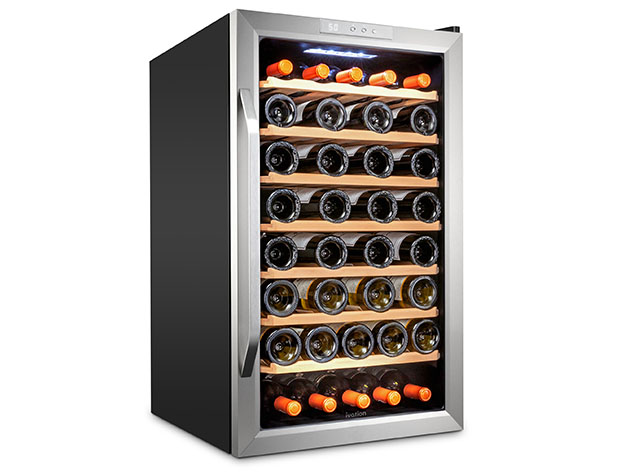 Ivation 51-Bottle Compressor Wine Cooler with Lock (Stainless Steel)