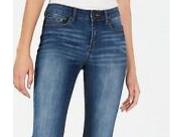 Indigo Rein Juniors' Cuffed Cropped Skinny Jeans Blue Size 7