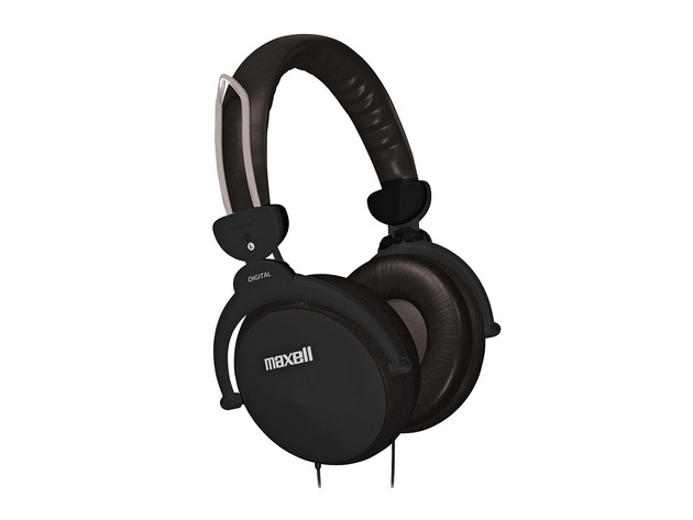 Maxell HP-550F Foldable Headphones with Controller - Black