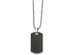 Mens Black Carbon Fiber and Wood Reversible Dog Tag Pendant Necklace in Stainless Steel with Chain