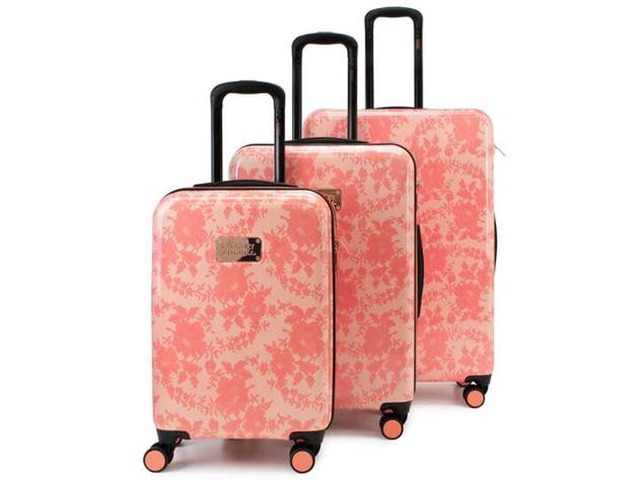 Badgley Mischka Expandable Luggage Set in Pink