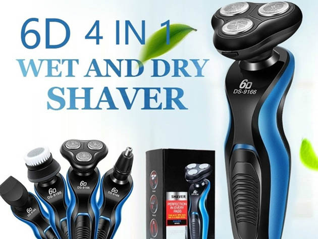 6D Multifunctional 4-in-1 Rechargeable Washable Shaver