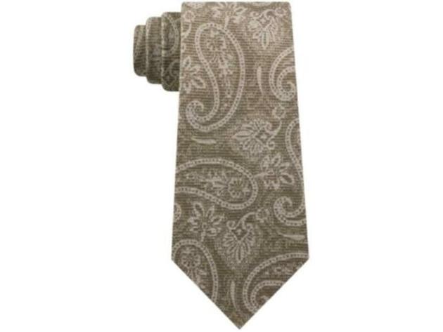 Michael Kors Men's Brown Paisley Silk Blend Neck Tie Brown Size Regular