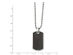 Mens Black Carbon Fiber and Wood Reversible Dog Tag Pendant Necklace in Stainless Steel with Chain