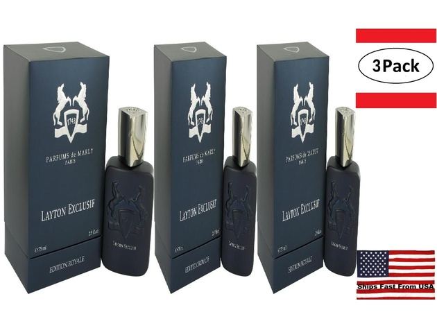 3 Pack Layton Exclusif by Parfums De Marly Eau De Parfum Spray 2.5