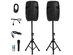 Costway Dual 12 in 2 way 1600W Powered Speakers with  Mic Speaker Stands Control Cables - Black