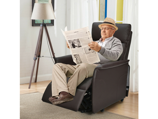 Gorelax Electric Power Lift Massage Recliner Chair Sofa w/Remote Control Brown 