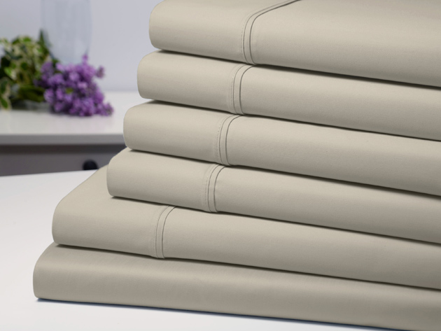 6-Piece Bamboo-Blend Comfort Luxury Sheet Set (Taupe/Queen)