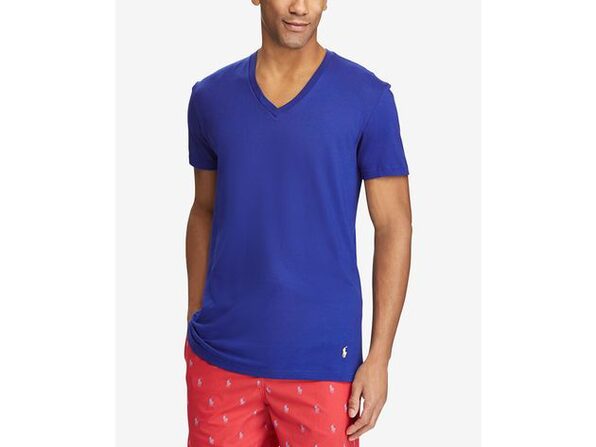 Polo Ralph Lauren Men's Classic V-Neck Cotton T-Shirt 3-Pk. Med Blue Size  Large | StackSocial