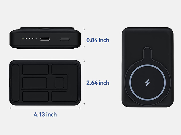 Magnetic Wireless 5000mAh Portable Charger with Foldable Stand