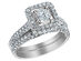 1.25 Carat (ctw H-I, I1-I2) Princess Cut Diamond Engagement Ring & Wedding Band Set in 14K White Gold 
