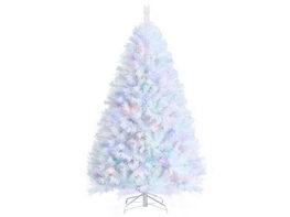 Costway 6ft White Iridescent Tinsel Artificial Christmas Tree w/ 792 Branch Tips - Green