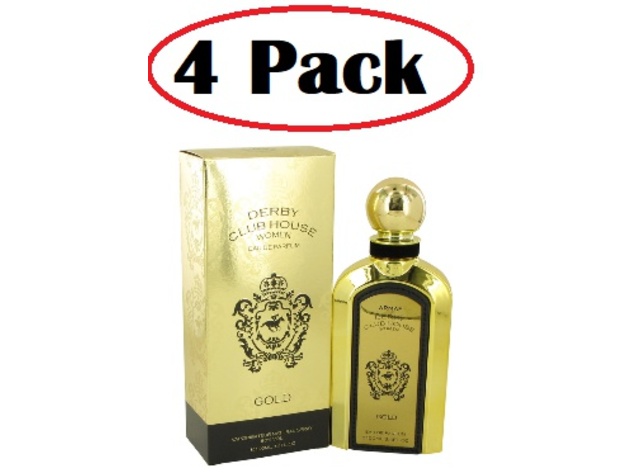 4 Pack of Armaf Derby Club House Gold by Armaf Eau De Parfum Spray 3.4 oz