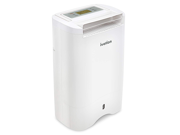 Ivation - 19 Pint Small-Area Desiccant Dehumidifier with Drain Hose for Spaces Up to 410 Sq Ft - White