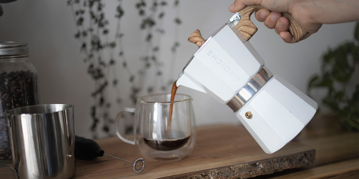 MILANO Stovetop Espresso Maker (White/6-Cup)